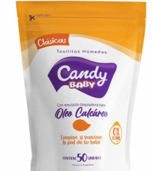 Toallitas Húmedas Candy Baby Con Oleo Calcáreo x 50 Unidades